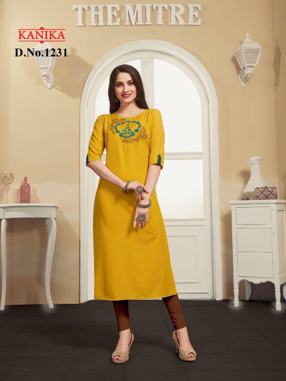 New Green color Party Wear Printed Rayon Kurti-IN25-4 - RJ Fashion