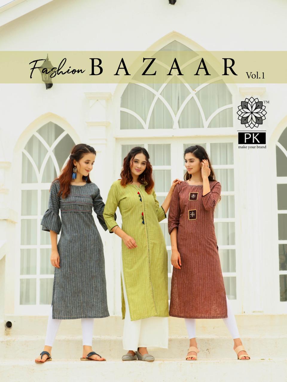 Pk Fashion bazaar vol.1 Readymade Readymade Cheap Evening Kurti Textile Market Surat company price