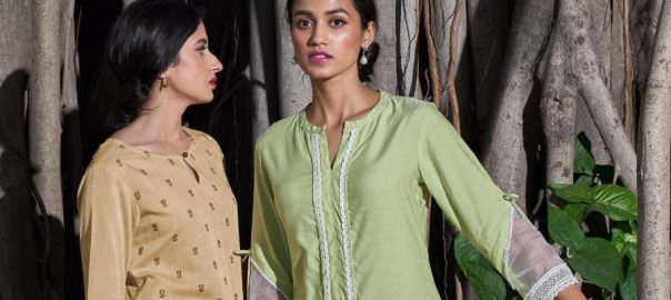 Four Buttons   Banyan Tree Straight Readymade Women Kurti Exporter Market Ahmedabad Catalog