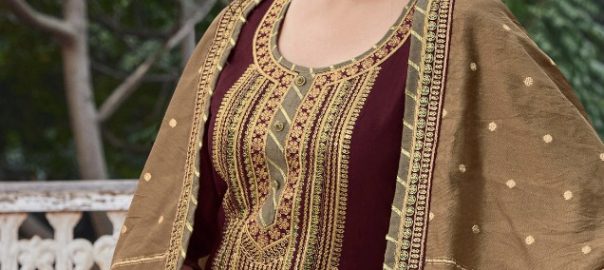 Four Dots   Manjari Palazzo Style Un Stitched Women Salwar Suit Exporter Market Ahmedabad Factory Rate
