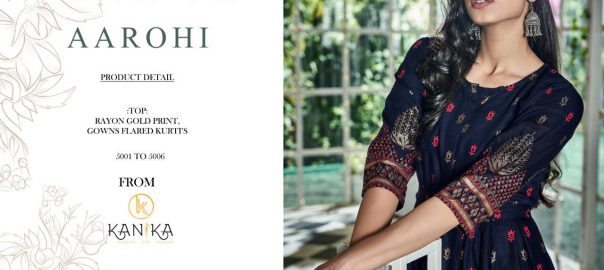 Kanika   Aarohi Gown Readymade Wholesale Catalogs Kurti Textile Market Surat For Online Seller