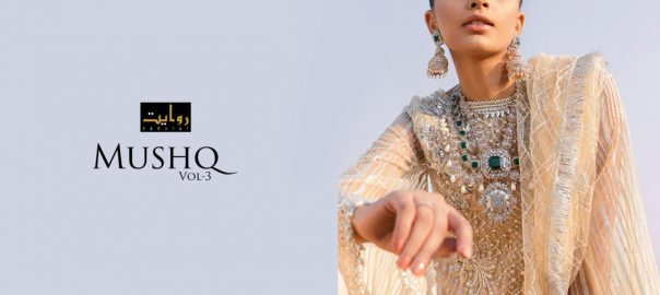 Rawayat   Mushq Vol3 Luxury Collection 2021 Festival Time Semi Stitch Women Salwar Suit Supplier Surat Company Price