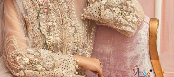 Shree Fabs   Sana Safinaz Embroidery Collection  3 Embrodered Net Semi Stitch Wholesale Supplier Salwar Suit Textile Market Gujarat For Retailers