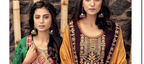 Four Dots   Manjari Vol.2 Parampara Silk With Cording Embroidary Work And Sequance Work Un Stitched Buy Online Wholesale Salwar Suit Textile Market India For Retail Boutique