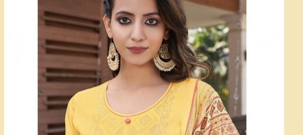 Four Dots   Simran Jam Silk Cotton With Embroidery Work Un Stitched Ladies Salwar Suit Exporter Market Usa Catalogue