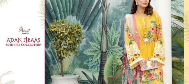 Shree Fab   Adan Libaas Schiffli Collection Designer Un Stitched Buy Bulk Single Textile Market Ahmedabad For Retail Boutique