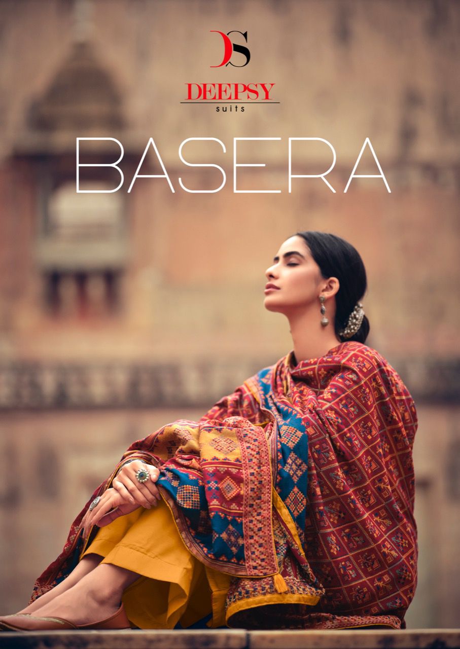 DEEPSY SUITS Basera Pure viscose meena weave Jequard Semi Stitch Cheap Evening Salwar Suit Surat Catalog