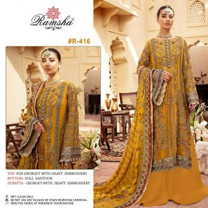 RAMSHA R-416    Pakistani Single Wholesale Catalog Daawat