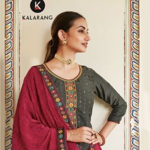 Kalarang Creation – Mahal  Heavy Parampara Silk Embroidey And Sequance Work With Miror Work  Festival Time Salwar Suit Wholesale Catalog Ceremony