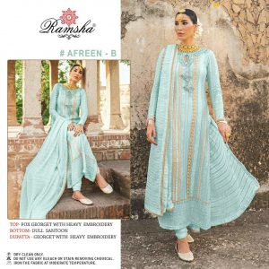 RAMSHA – Afreen B    Pakistani Single Wholesale Catalog Party Wear