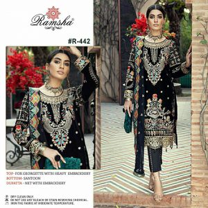 Ramsha – D.No.442    Pakistani Single Wholesale Catalog Daawat