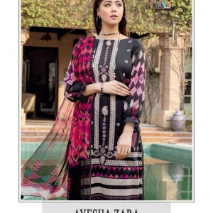 Shree Fab – Ayesha Zara Black And White  PURE COTTON PRINT WITH PATCH EMBRODERY   Salwar Suit Wholesale Catalog Monsoon Wear