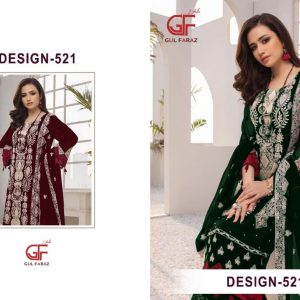 GUL FARAZ – D.No.521    Pakistani Salwar Suit Wholesale Catalog Daawat