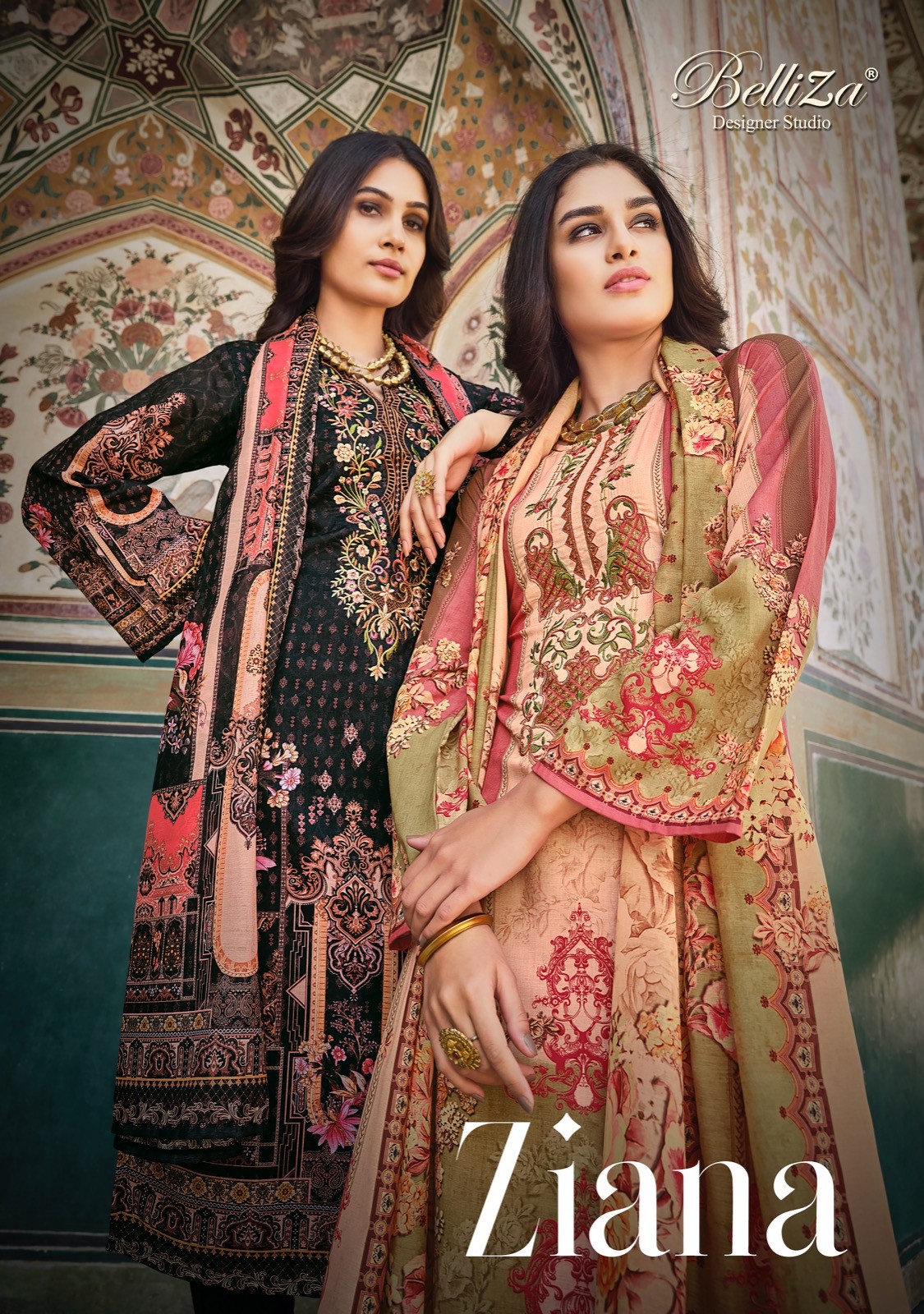 Haifa Belliza Designer Studio Karachi Pashmina Salwar Suits