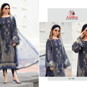 Asha Designer 1006 -1007 Ciffon Duptta     Salwar Suit Wholesale Catalog Ramzan Special