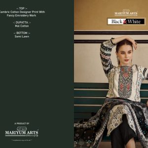 Mariyam Arts – Black And White     Salwar Suit Wholesale Catalog Any Occasion