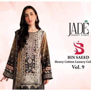 Jade – Bin Saeed Vol.9     Cotton Printed Wholesale Catalog Casual Wear