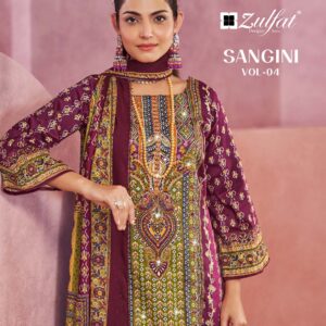 Zulfat Designer Suits – Sangini Vol.4     Salwar Suit Wholesale Catalog Any Occasion