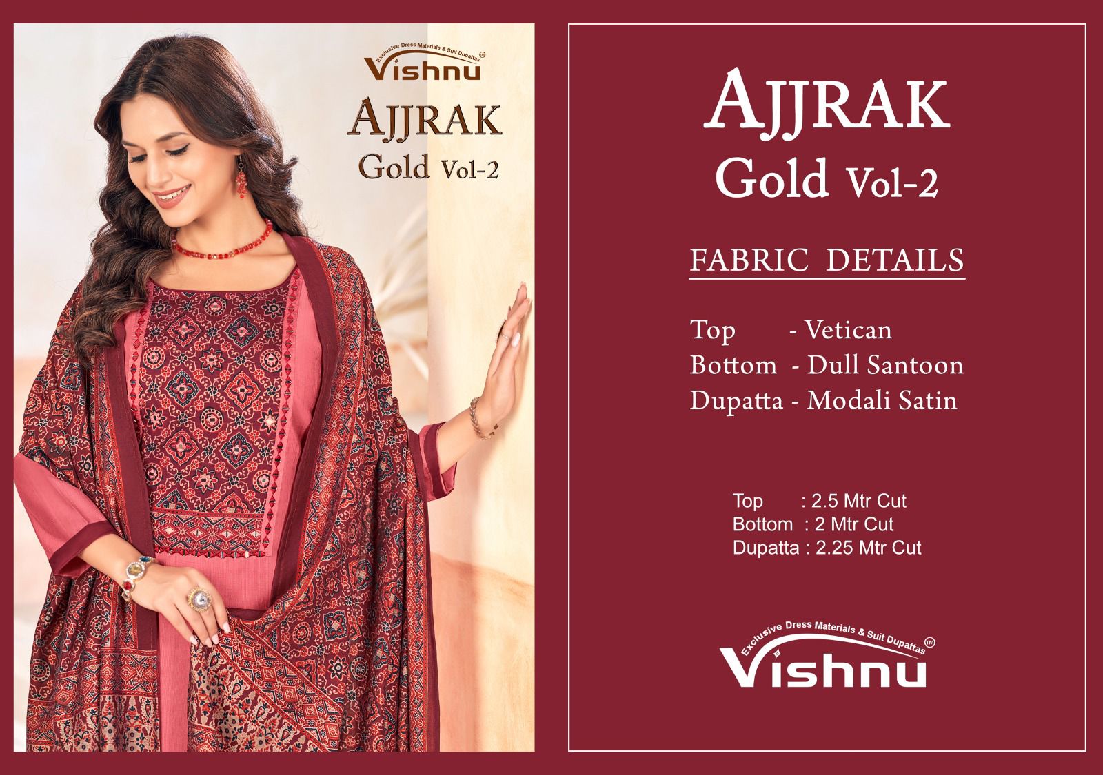 Vishnu – Ajrak Gold Vol.2     Salwar Suit Wholesale Catalog Any Occasion
