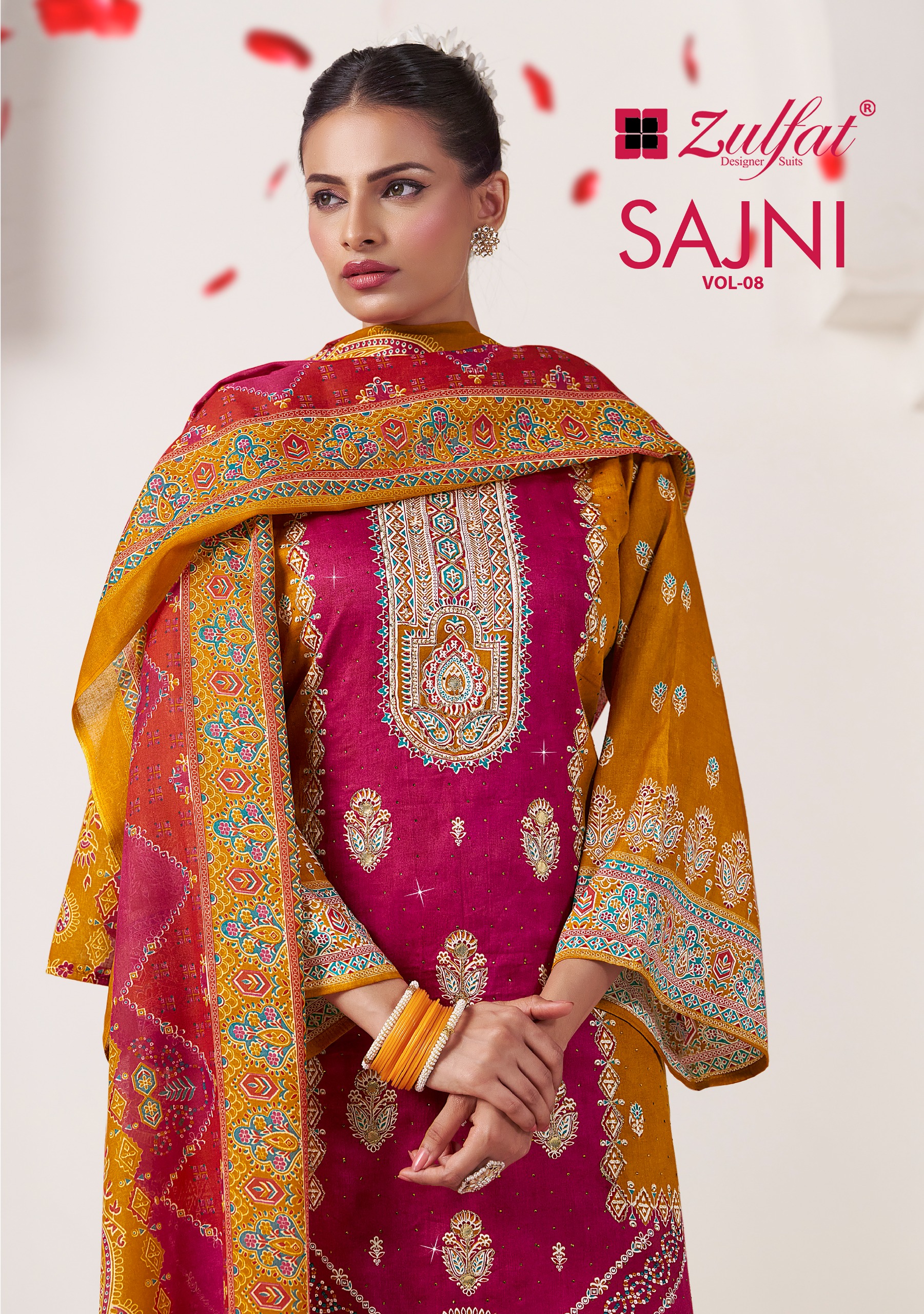 Zulfat Designer Suits – Sajni Vol.8     Salwar Suit Wholesale Catalog Any Occasion