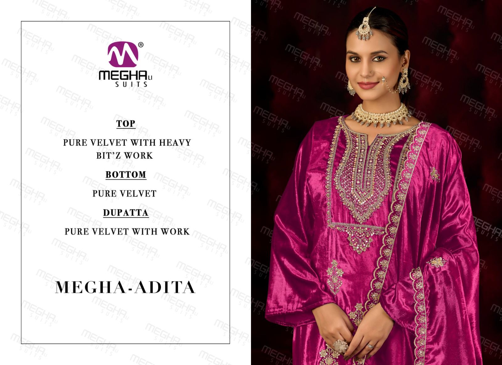 Megha Suit – Adita     Salwar Suit Wholesale Catalog Party Wear