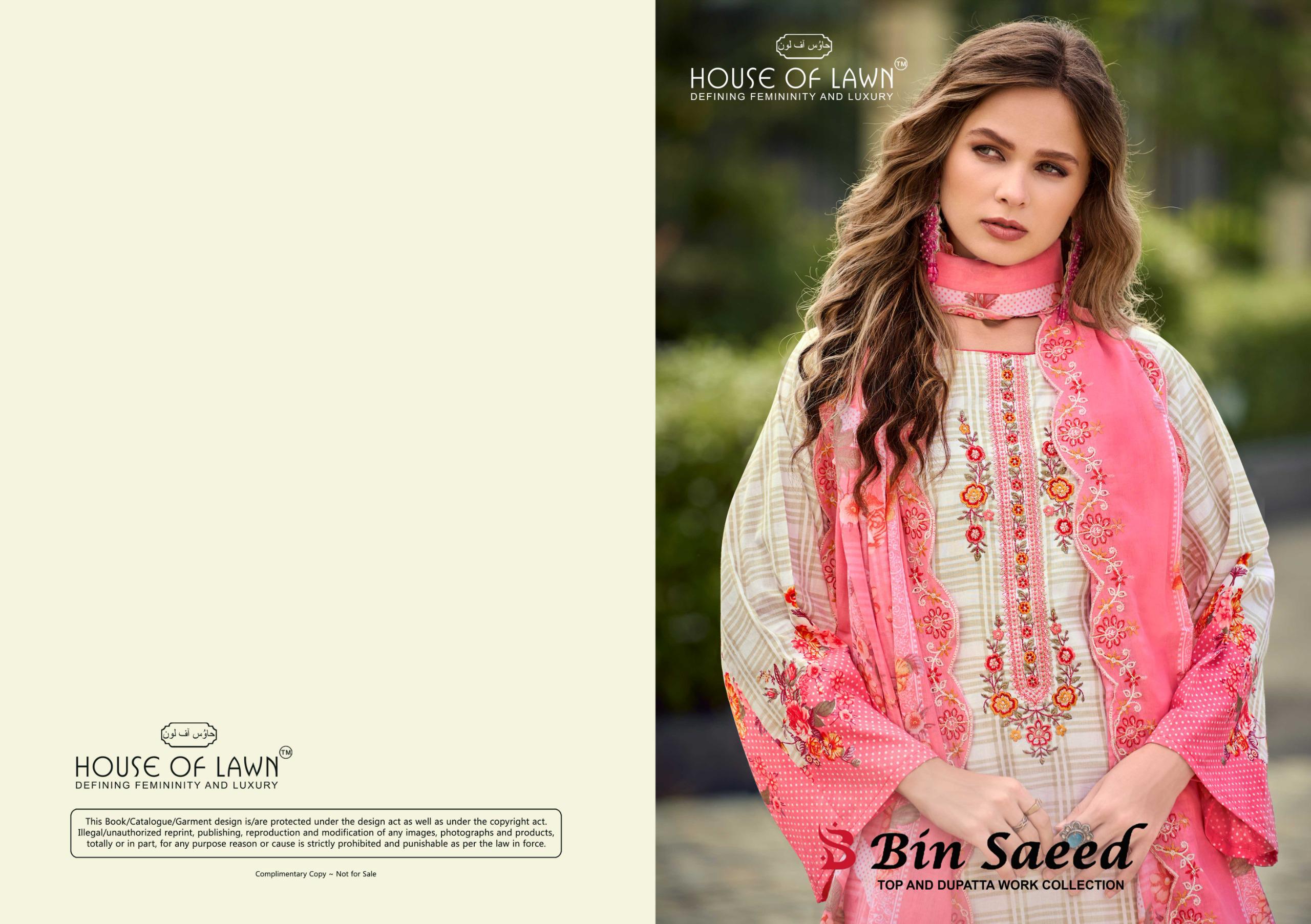 House Of Lawn – Bin Saeed     Salwar Suit Wholesale Catalog Any Occasion