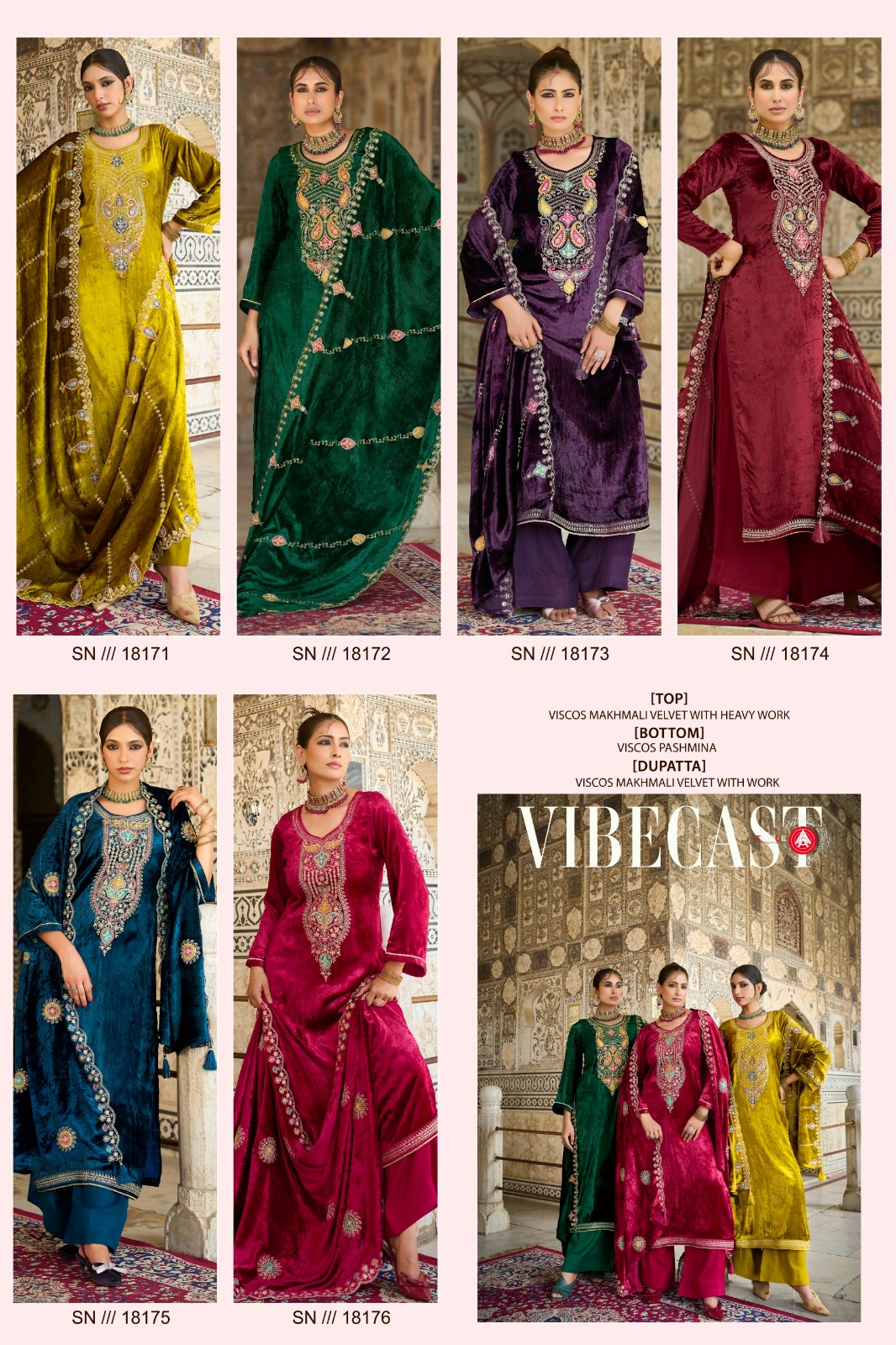 Triple – Vibe Cast Makhmal     Salwar Suit Wholesale Catalog Any Occasion