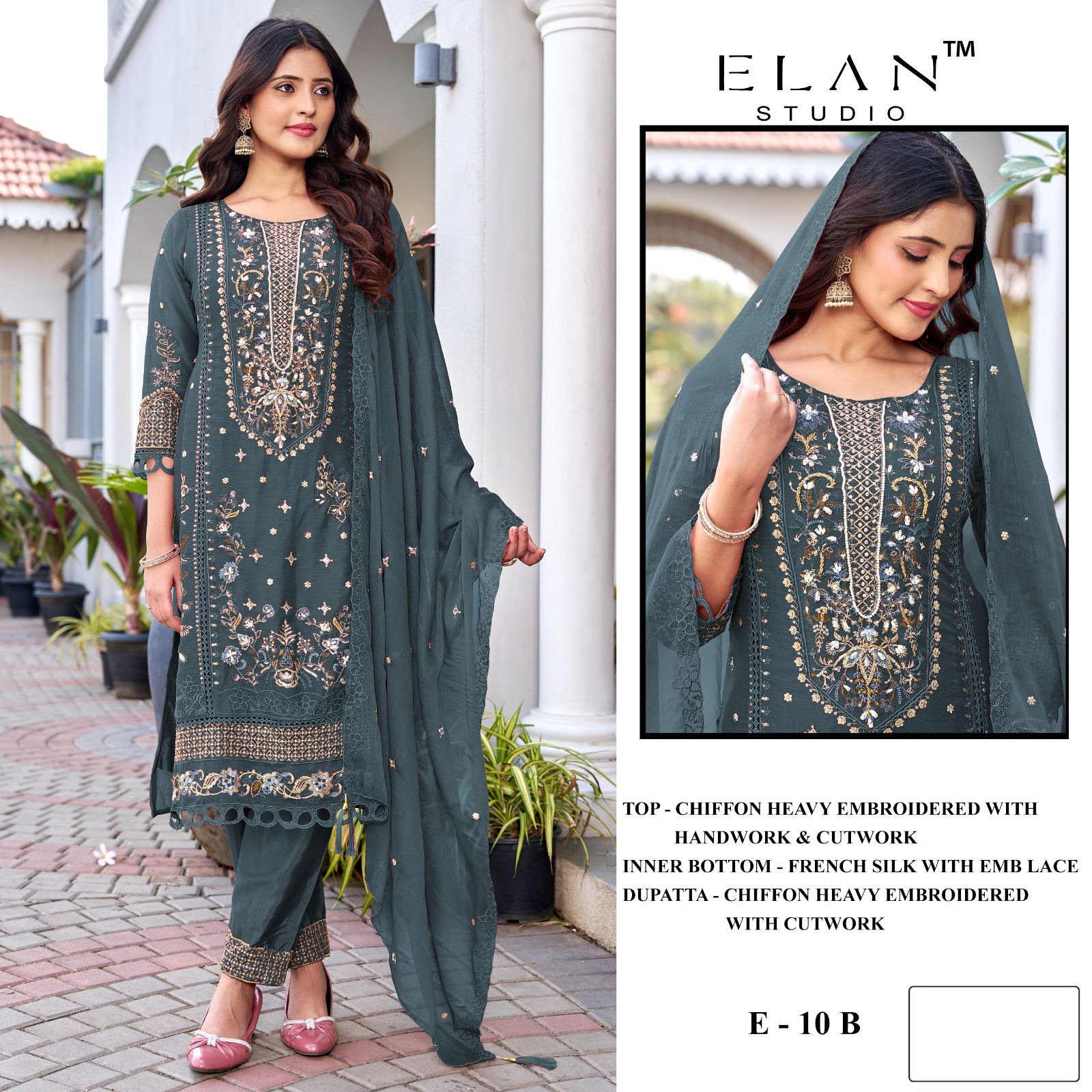 Elan Studio – D.No.10     Salwar Suit Wholesale Catalog Ramzan Special