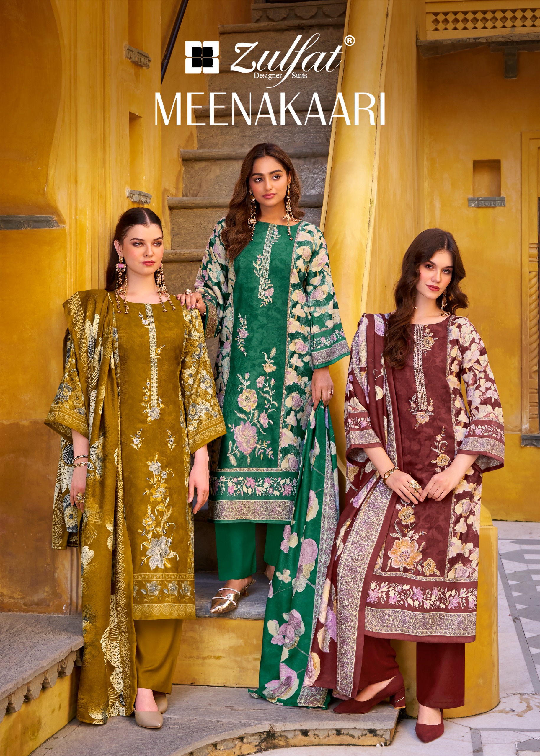 Zulfat Designer Suits – Meenakaari     Salwar Suit Wholesale Catalog Any Occasion