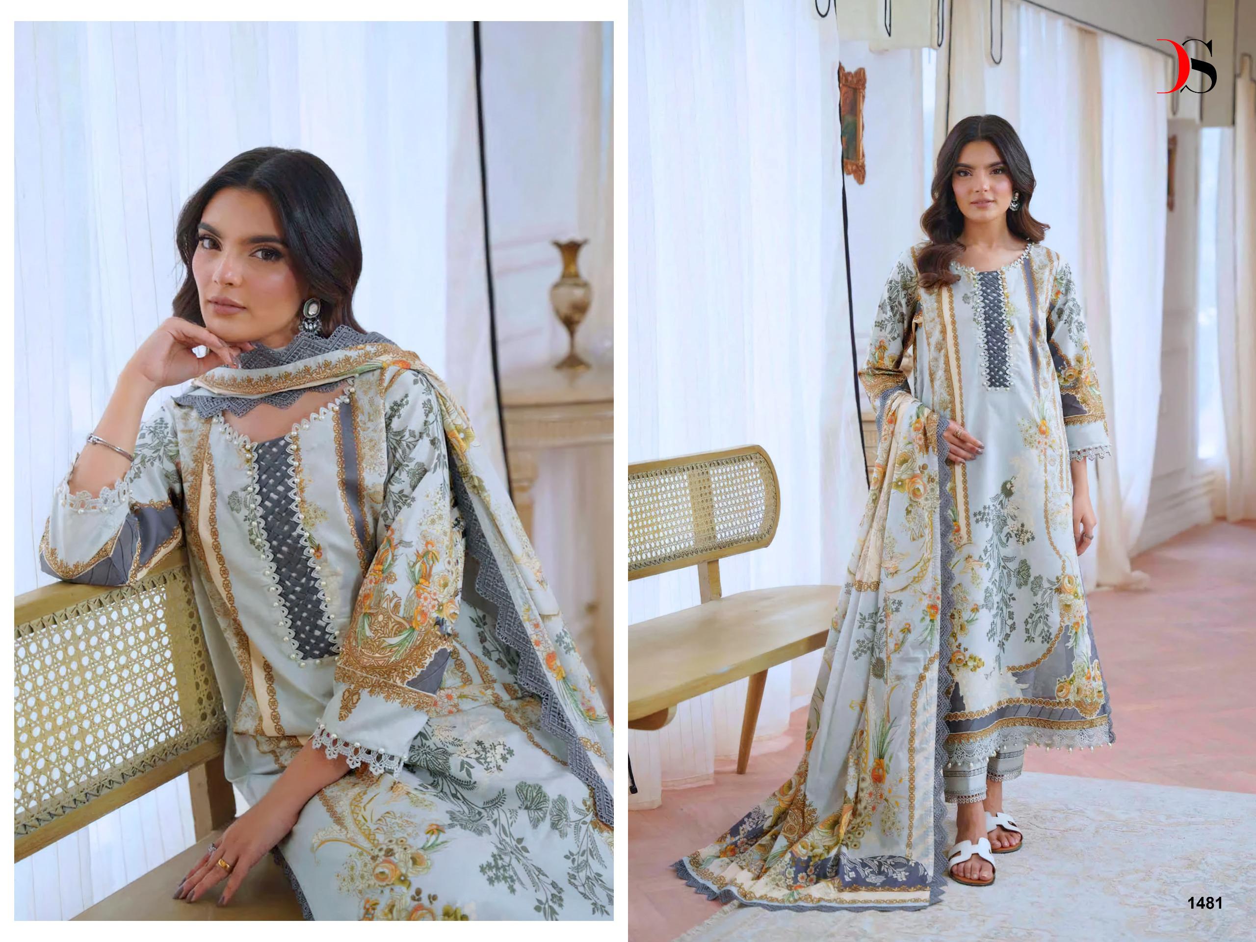 DEEPSY SUITS – Jade Jal Insert Cotton Duptta