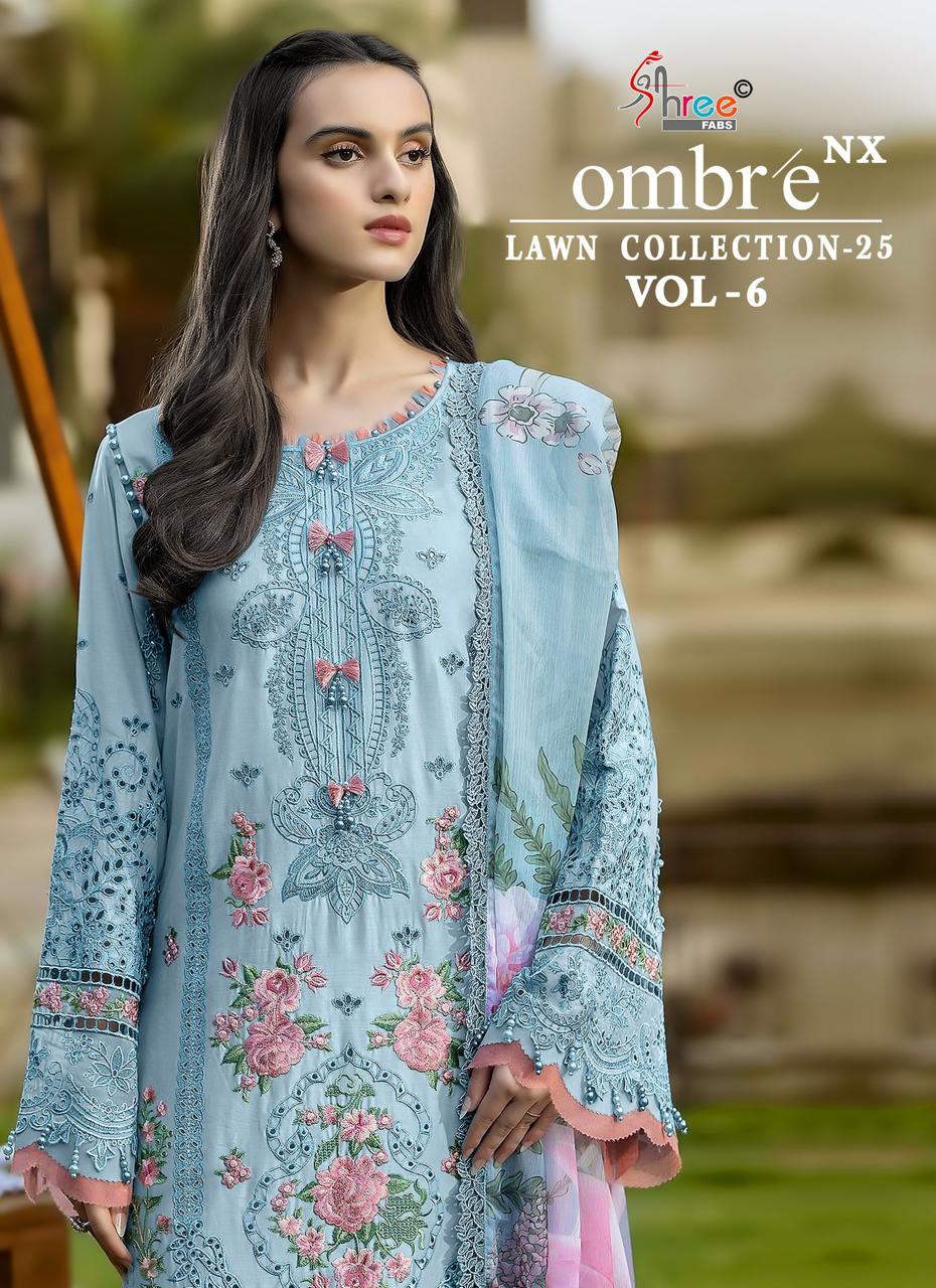 Shree Fab – Ombre Lawn Collection Vol.6 Cotton Duptta     Salwar Suit Wholesale Catalog Ramzan Special