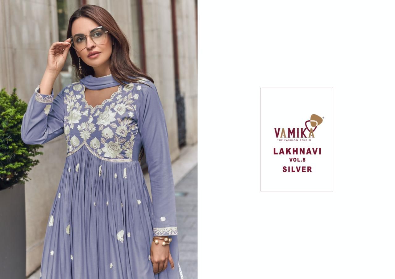 Vamika – Lakhnavi Vol.8     Kurti Wholesale Catalog Daawat