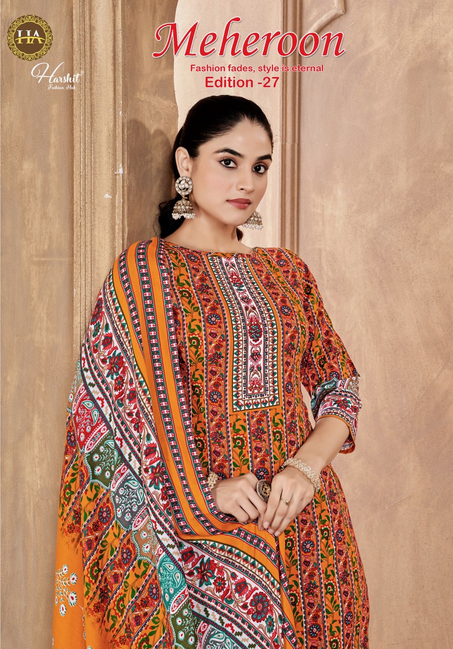 Harshit Fashion – Meheroon Vol.27     Salwar Suit Wholesale Catalog Festival