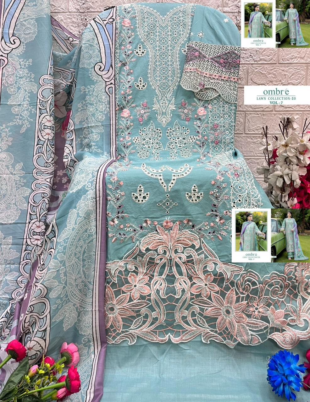 Shree Fab – Ombre lawn vol 7 Ciffon Duptta