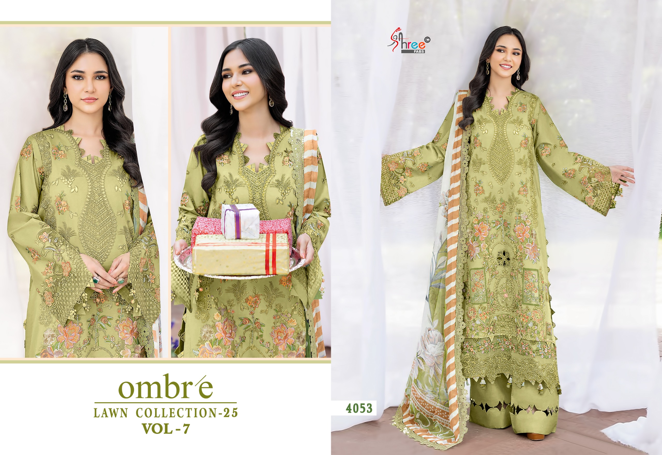 Shree Fab – Ombre lawn vol 7 Ciffon Duptta
