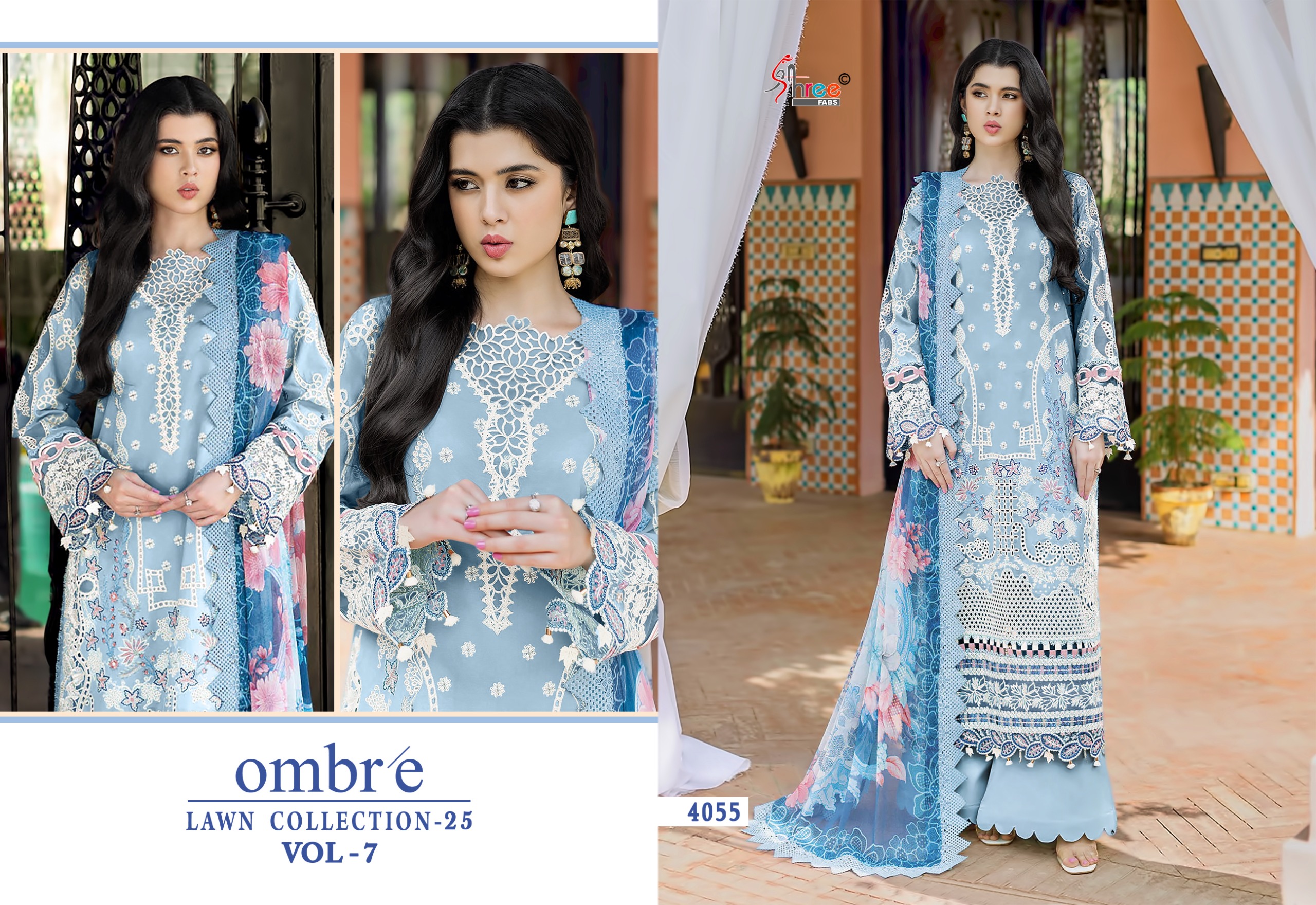 Shree Fab – Ombre lawn vol 7 Ciffon Duptta