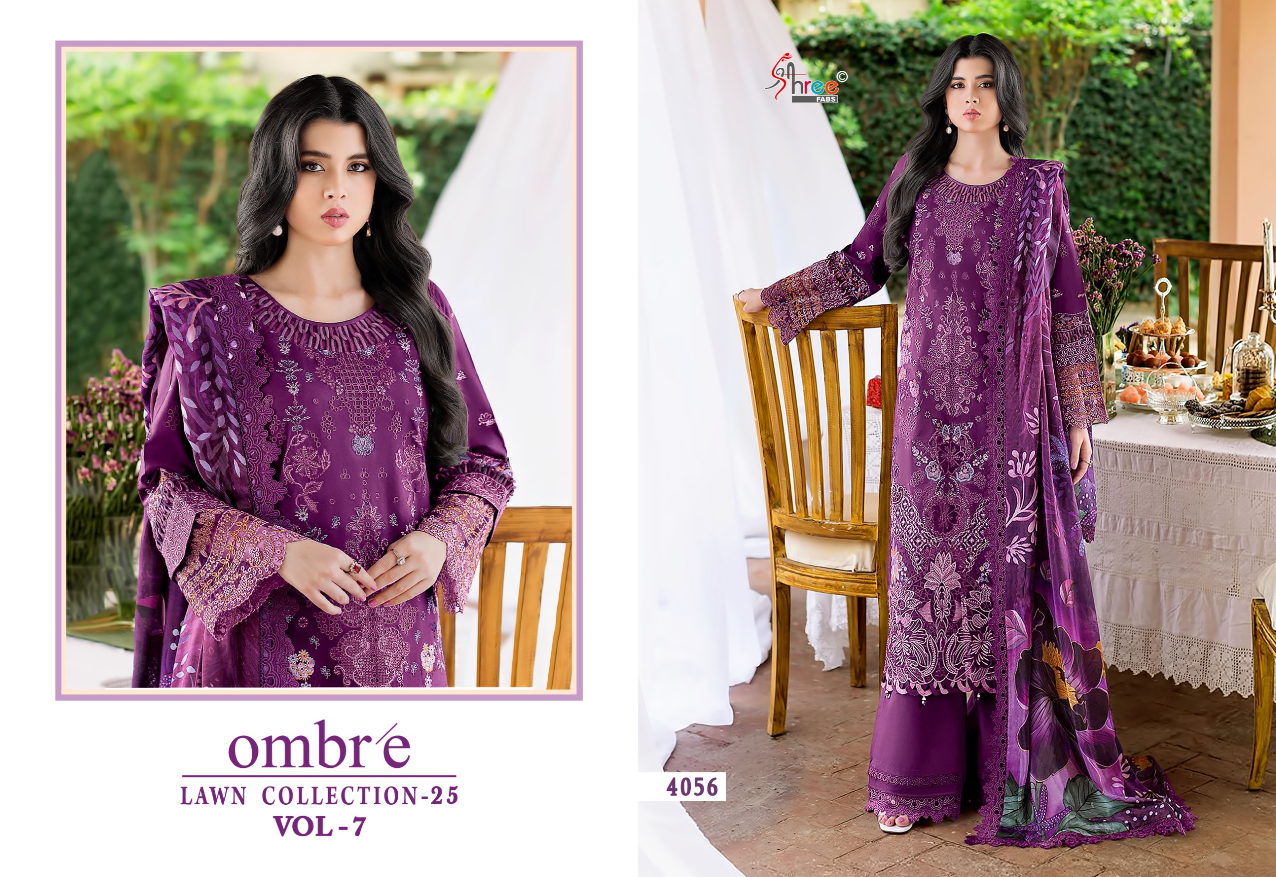 Shree Fab – Ombre lawn vol 7 Ciffon Duptta