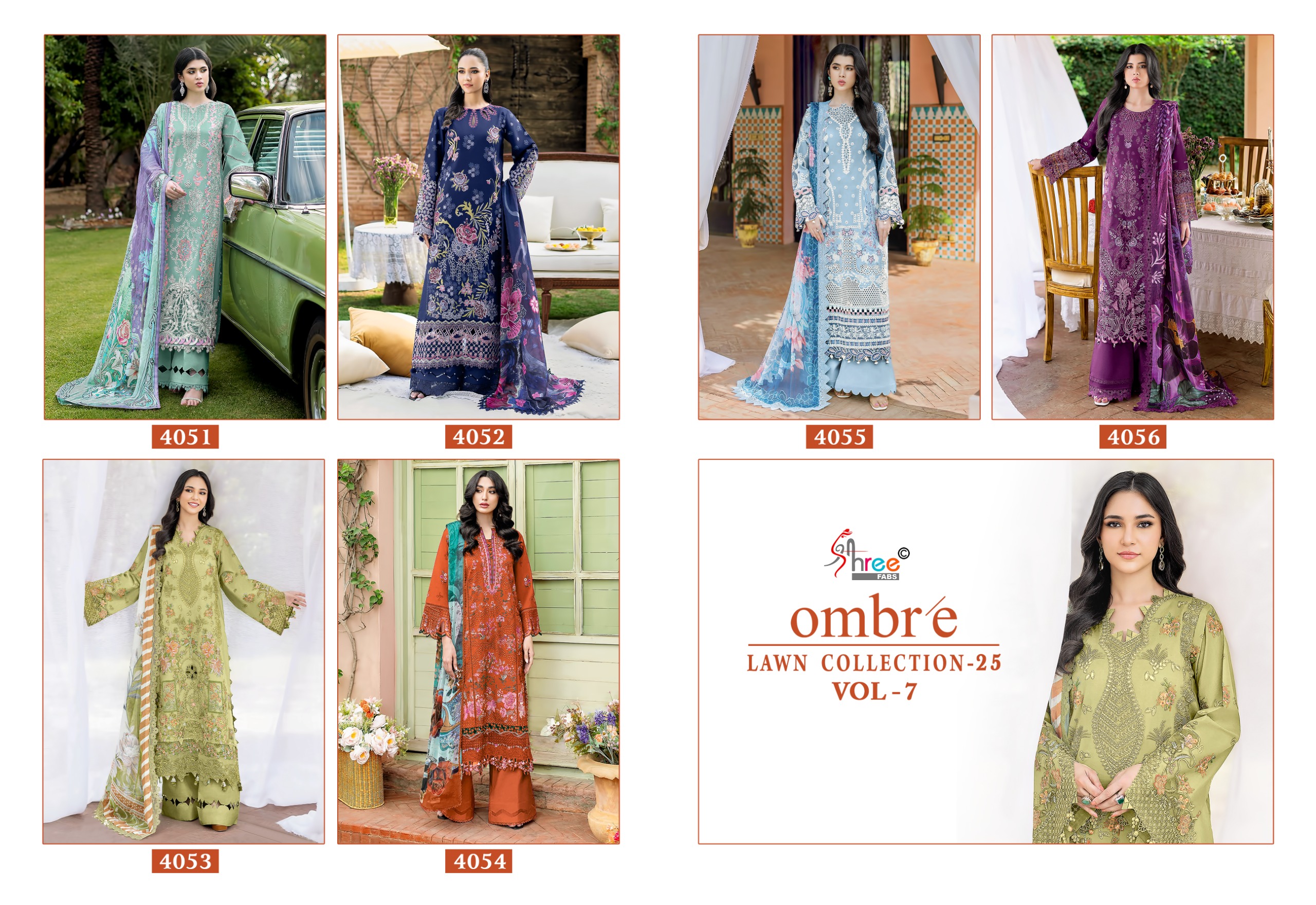 Shree Fab – Ombre lawn vol 7 Ciffon Duptta