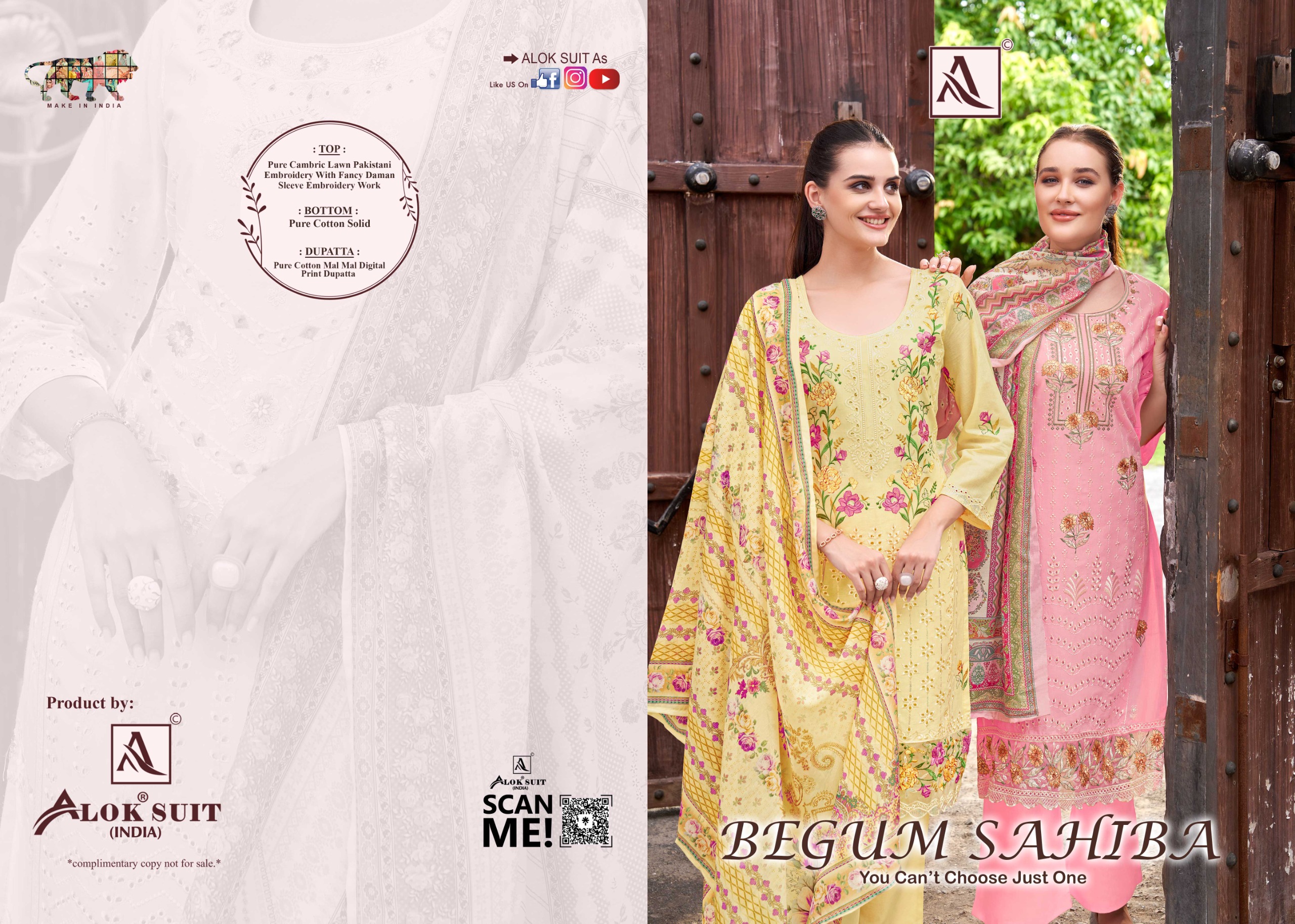 Alok Suit – Begum Sahiba     Salwar Suit Wholesale Catalog Any Occasion