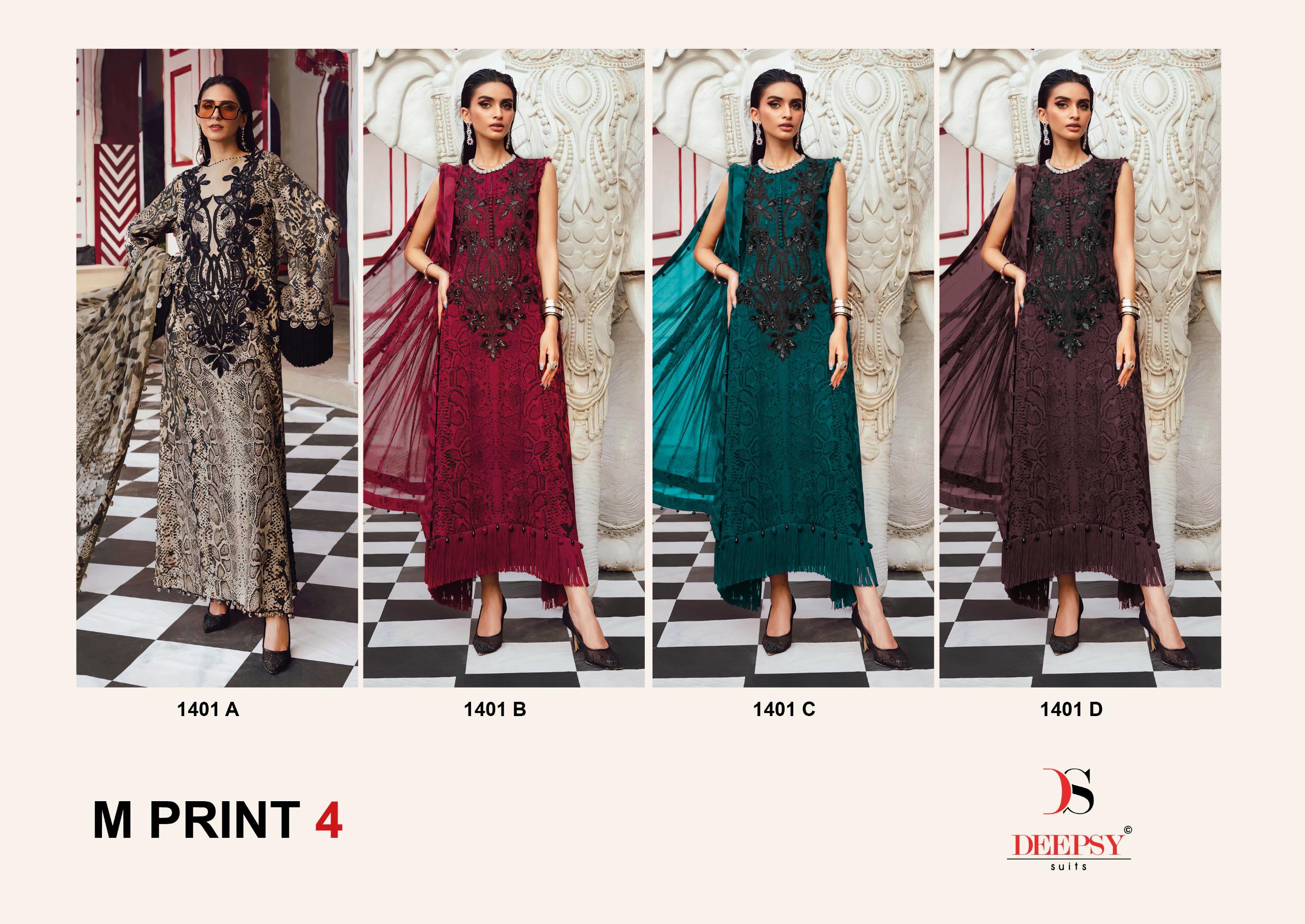 DEEPSY SUITS – Maria B M Print 25-4 Ciffon Duptta