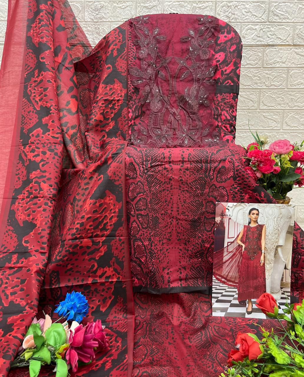 DEEPSY SUITS – Maria B M Print 25-4 Ciffon Duptta