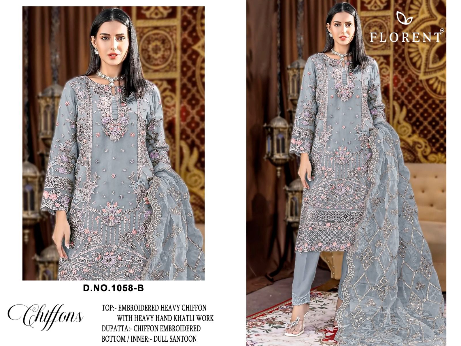 Florent – D.No.1058     Salwar Suit Wholesale Catalog Any Occasion