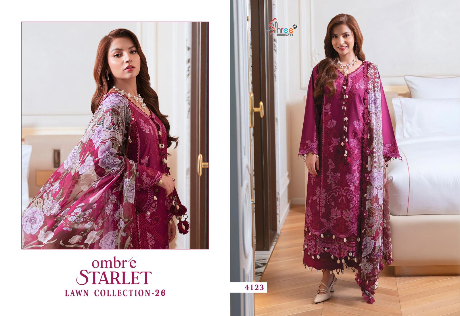 Shree Fab – Ombre Starlet Lawn Collection 26 Ciffon Duptta