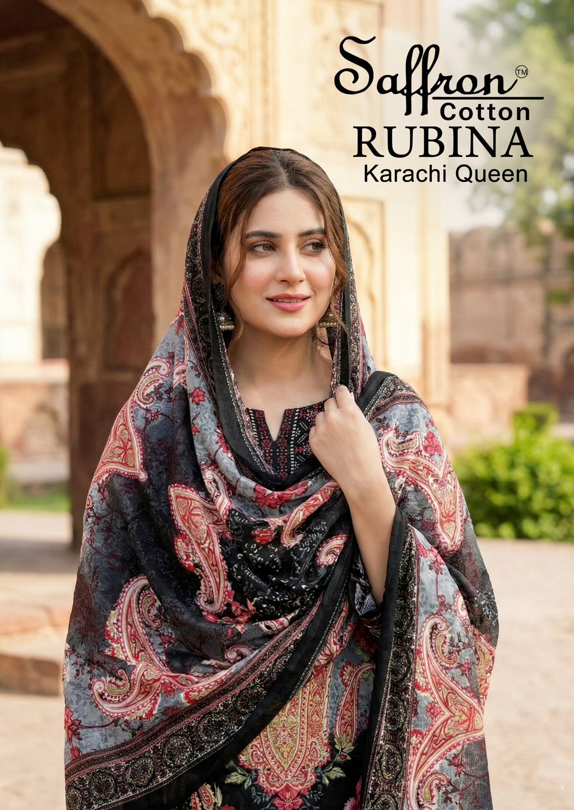 Saffron Cotton – Rubina Karachi Queen     Salwar Suit Wholesale Catalog Casual Wear