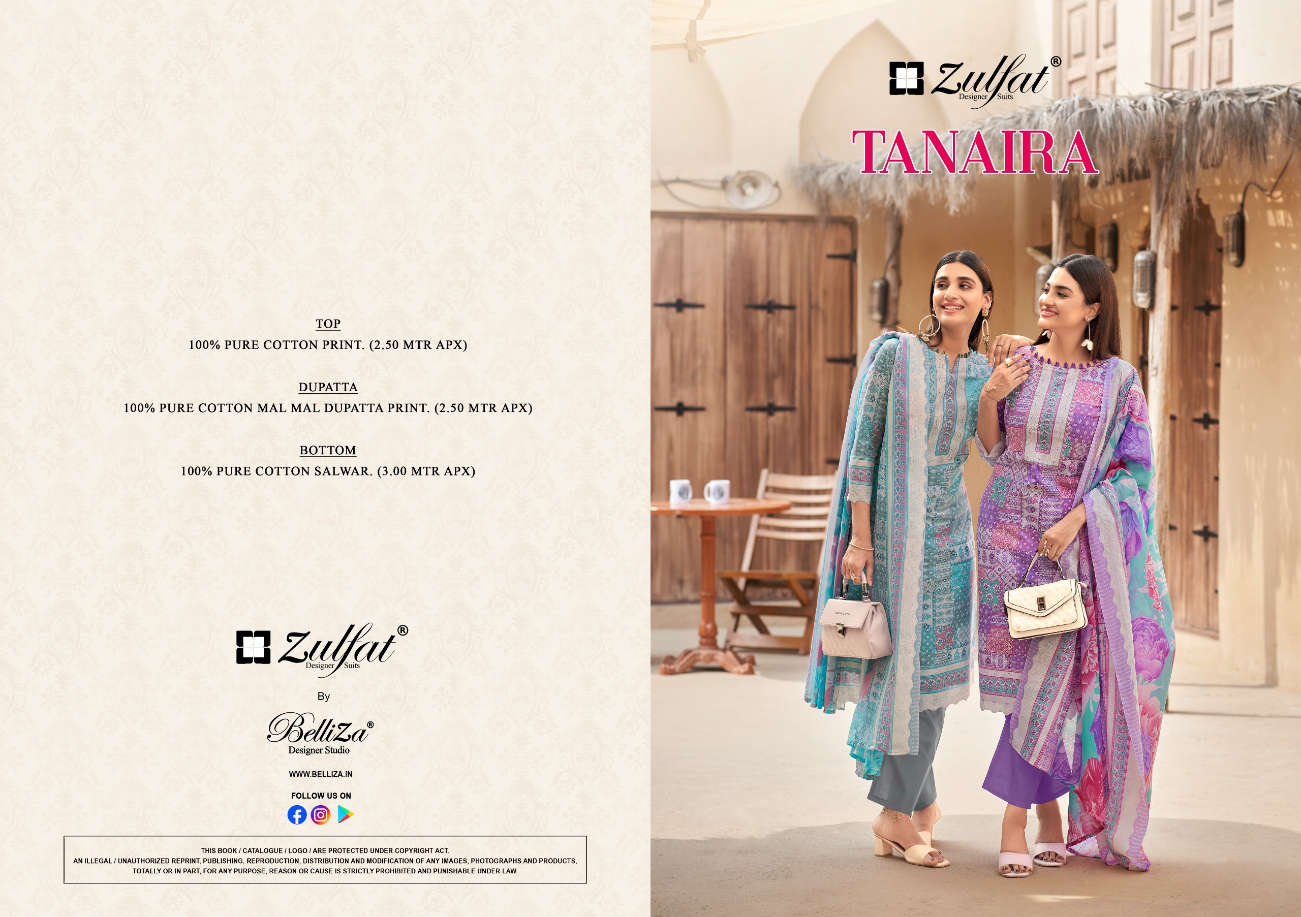 Zulfat Designer Suits – Tanaira     Salwar Suit Wholesale Catalog Any Occasion