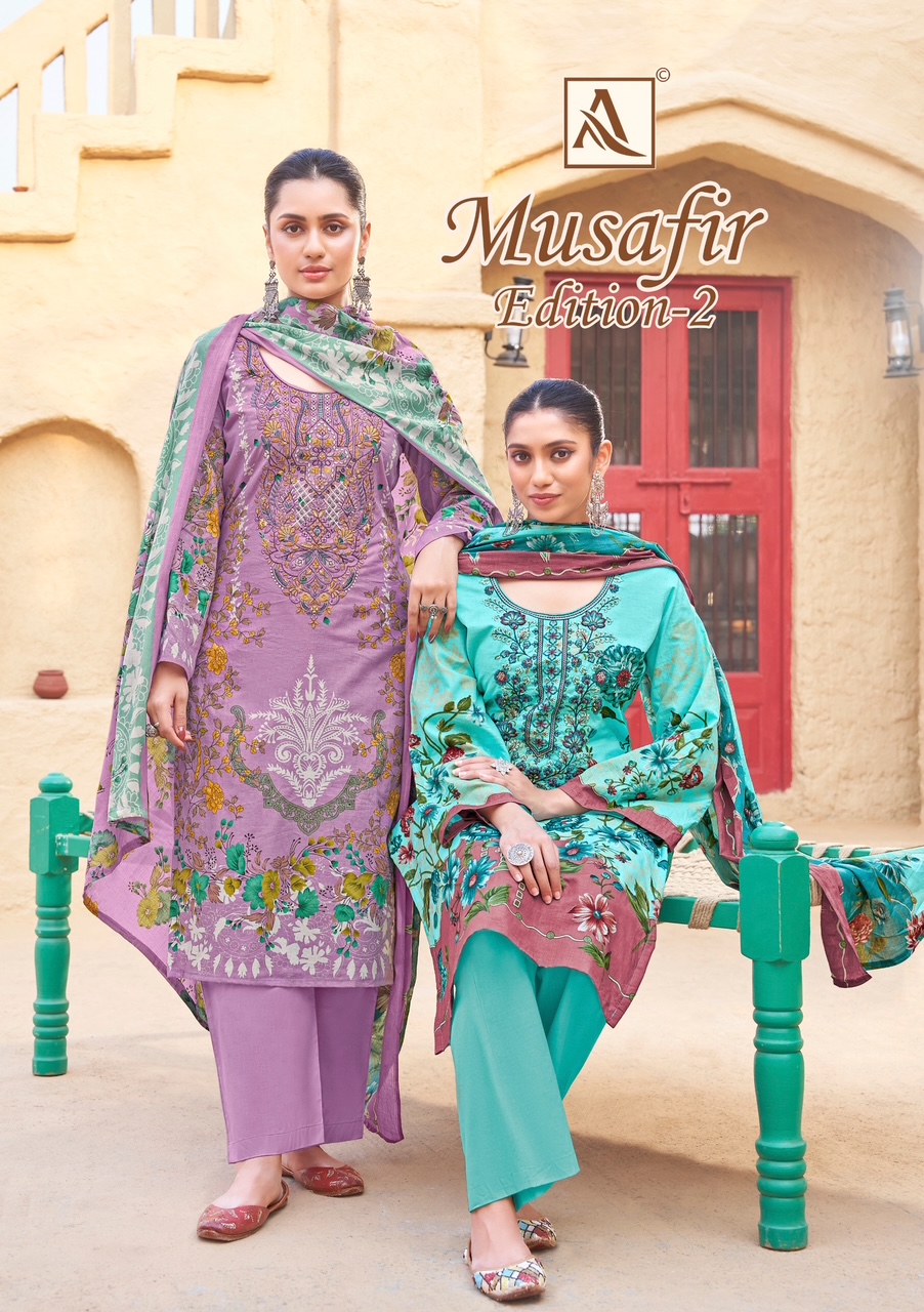 Alok Suit – Musafir Vol.2     Salwar Suit Wholesale Catalog Any Occasion