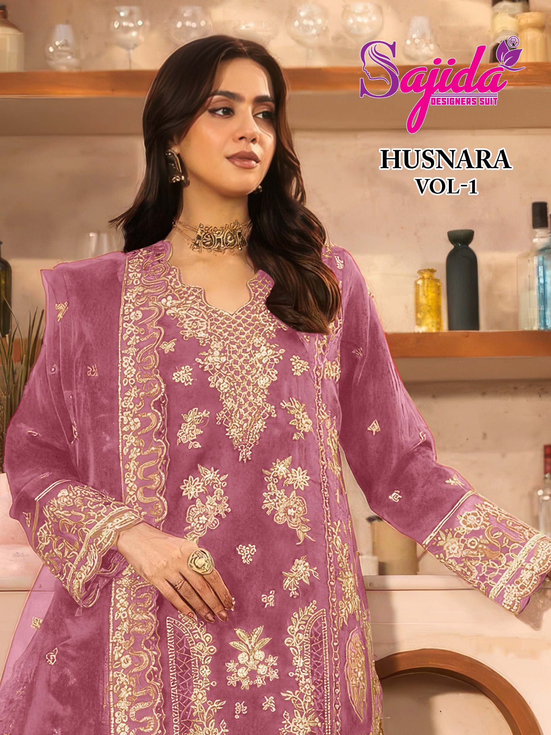 Sajida Designer – Husnara Vol.1     Salwar Suit Wholesale Catalog Ramzan Special