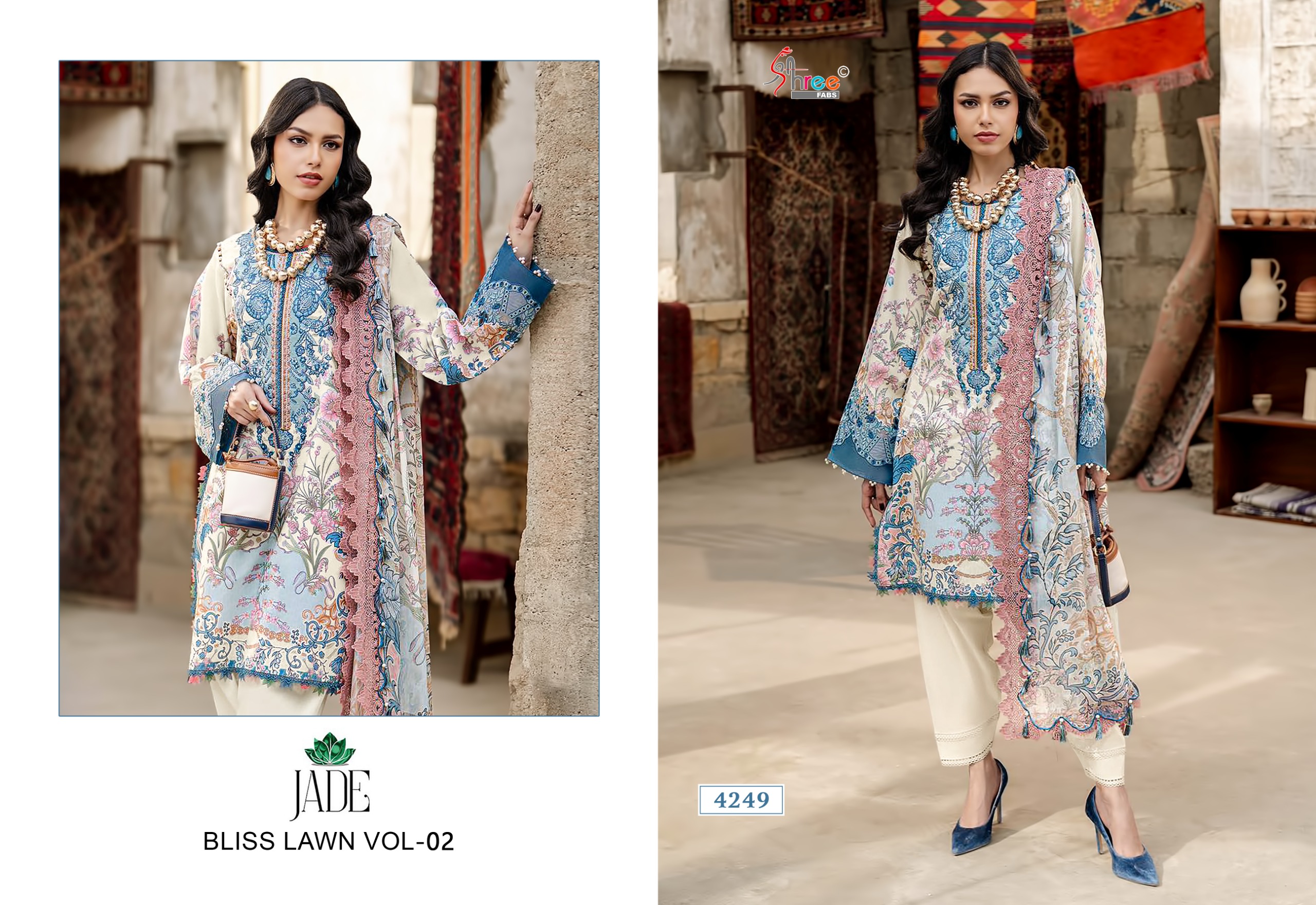 Shree Fab – Jade bliss lawn 2 Cotton Duptta