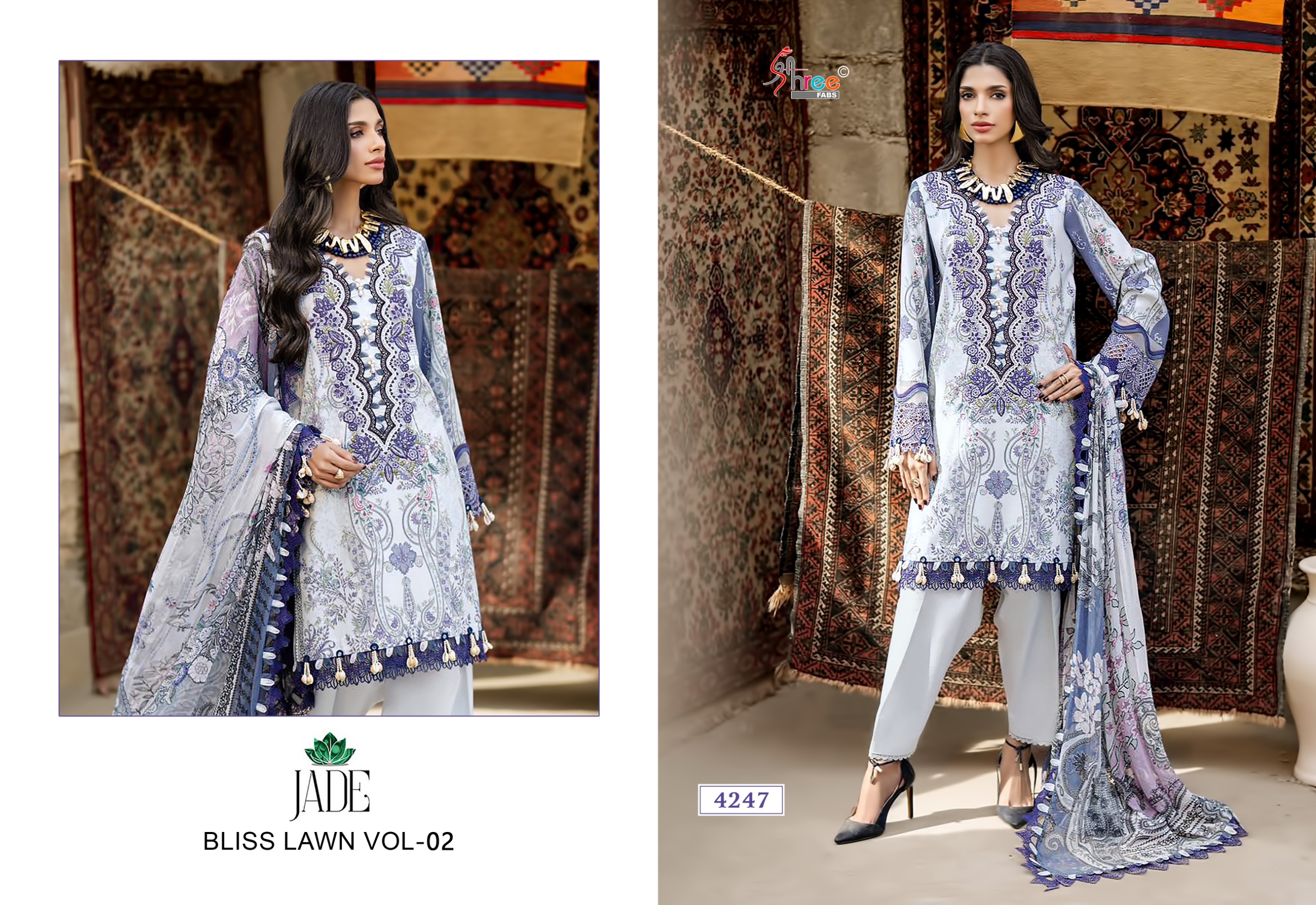 Shree Fab – Jade bliss lawn 2 Cotton Duptta