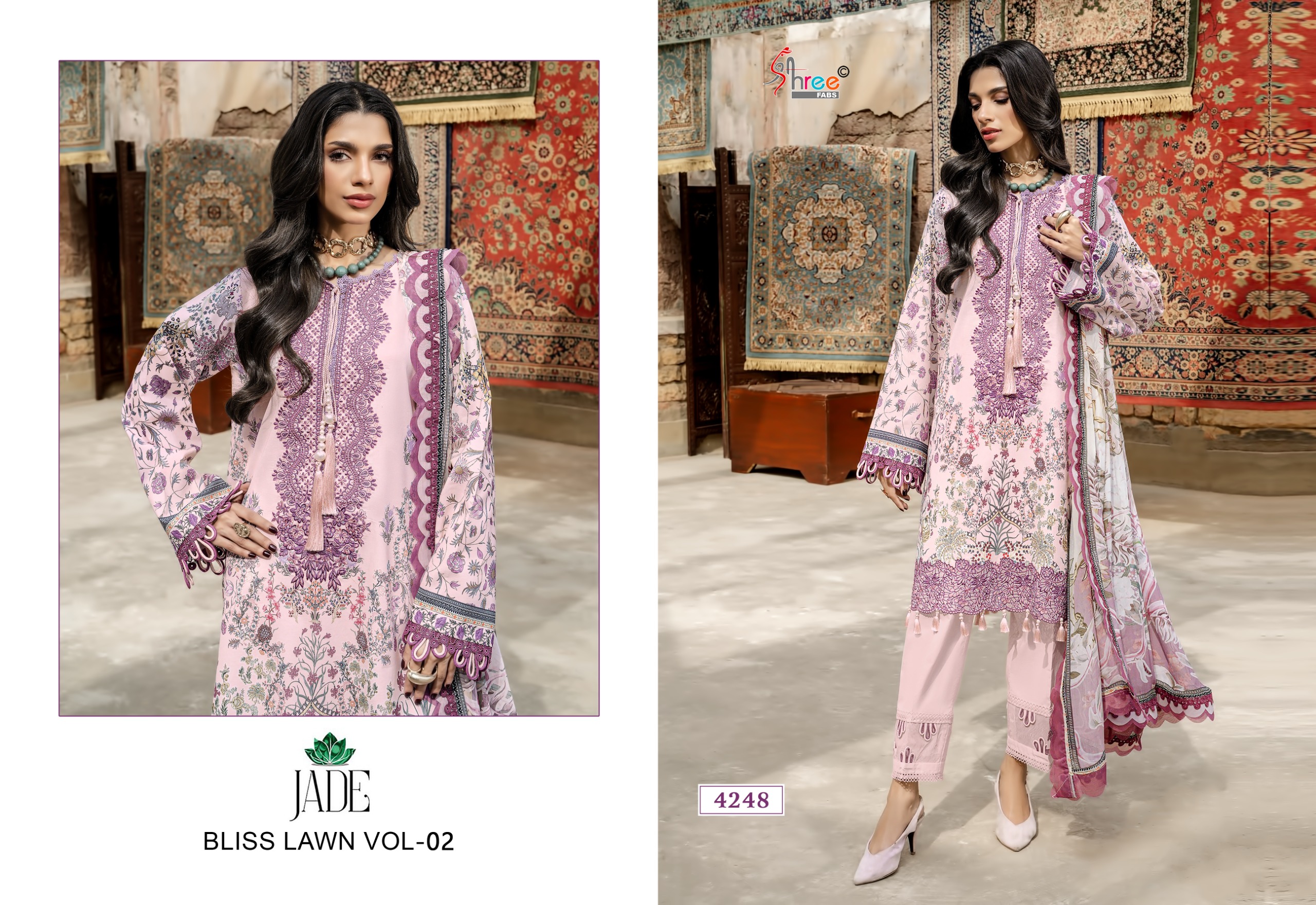 Shree Fab – Jade bliss lawn 2 Ciffon Duptta